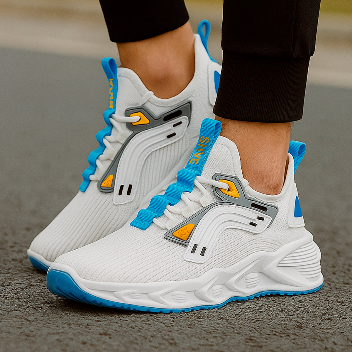 Tenis para hombre casual con punta diseño cómodo para correr Zapatilla con suela antideslizante de uso diario