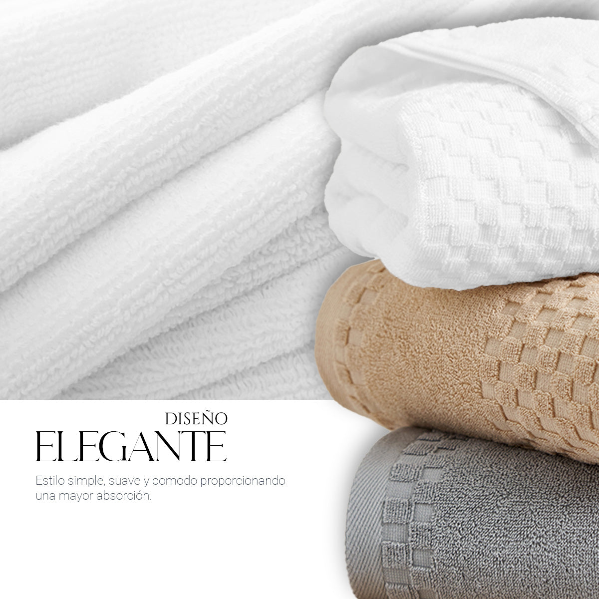 Toalla De Baño Grande Completo 100% Algodón Suave