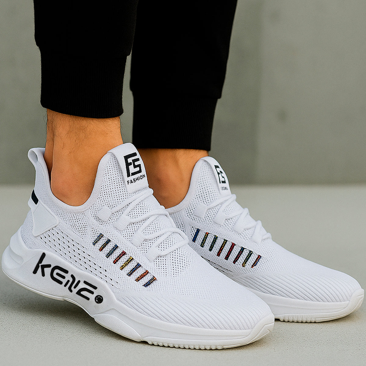 Tenis casuales para hombre con un diseño de tela para correr con punta Zapatilla cómodo para el uso Transpirable Y Absorción- Para Correr, Ejercicio