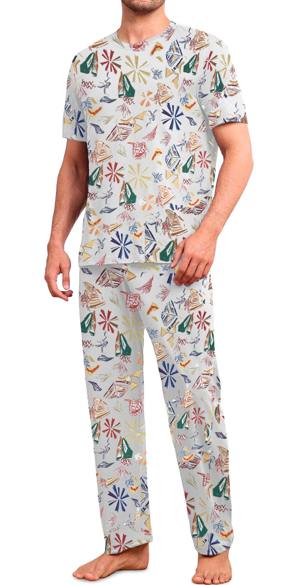 Conjunto de Pijama Para Hombre Elegante Camisa Pantalon Comodo para Dormir