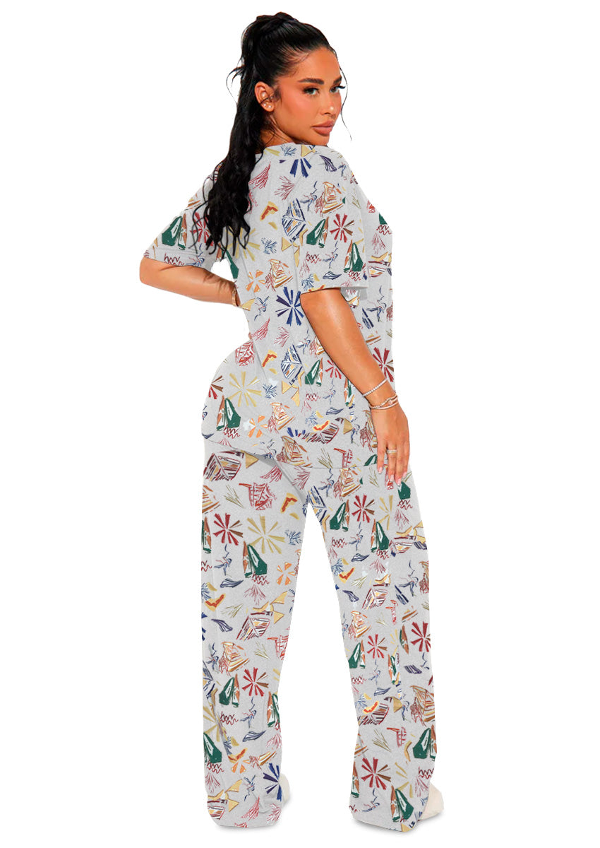 Set de Pijama para Mujer Conjunto Elegante Camisa Pantalon Suave para Descanso