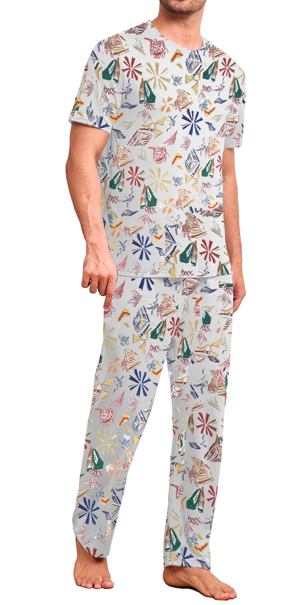 Conjunto de Pijama Para Hombre Elegante Camisa Pantalon Comodo para Dormir