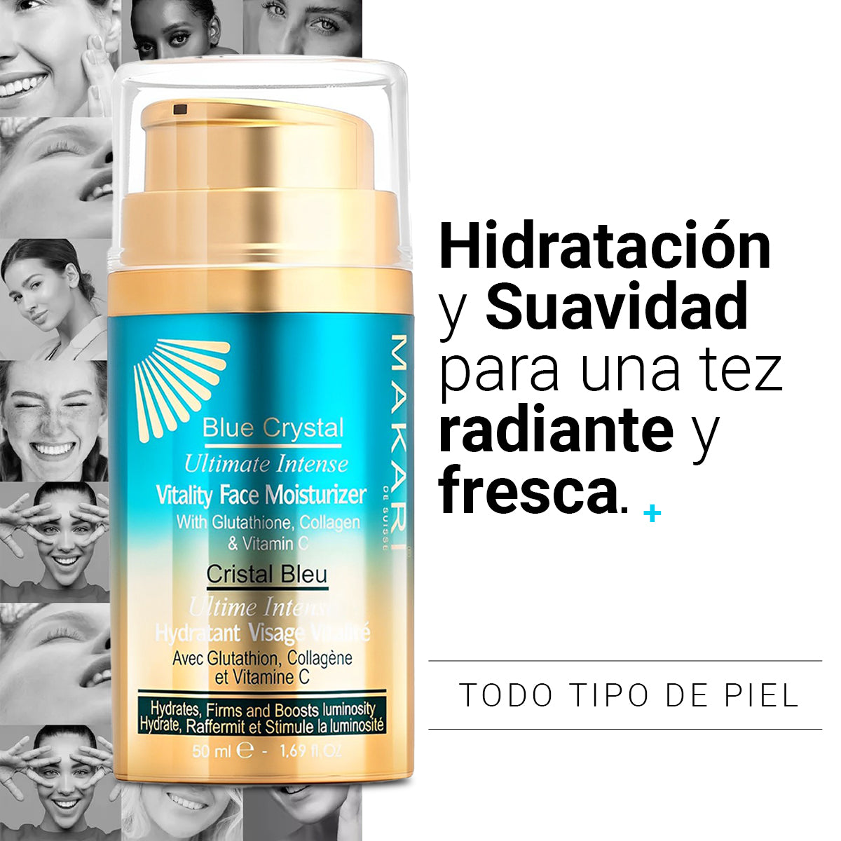 Hidratante Facial Blue Vitality Makari