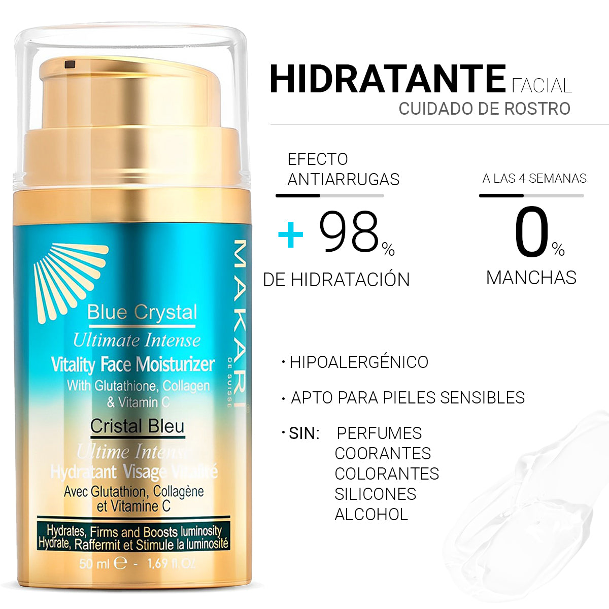 Hidratante Facial Blue Vitality Makari