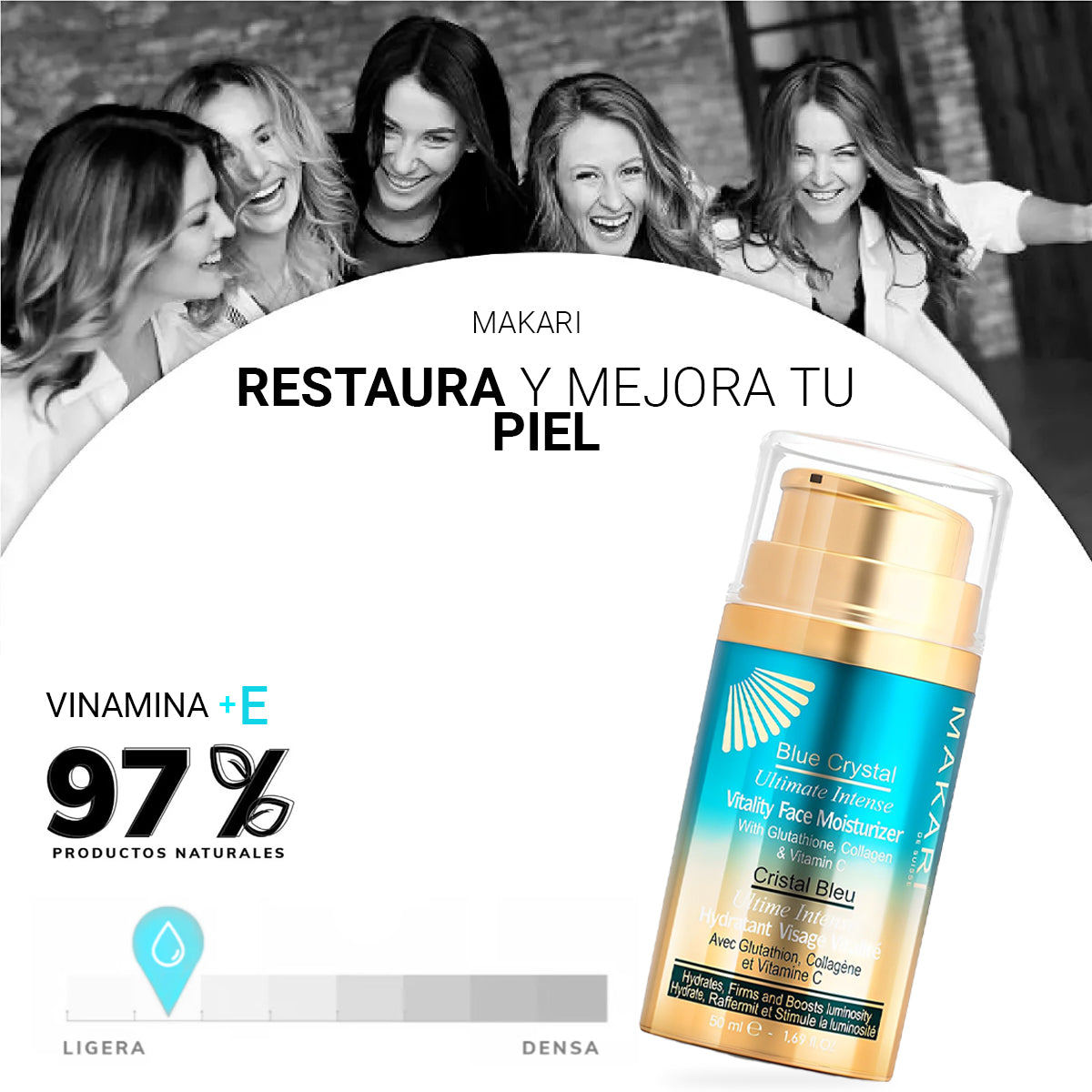 Hidratante Facial Blue Vitality Makari