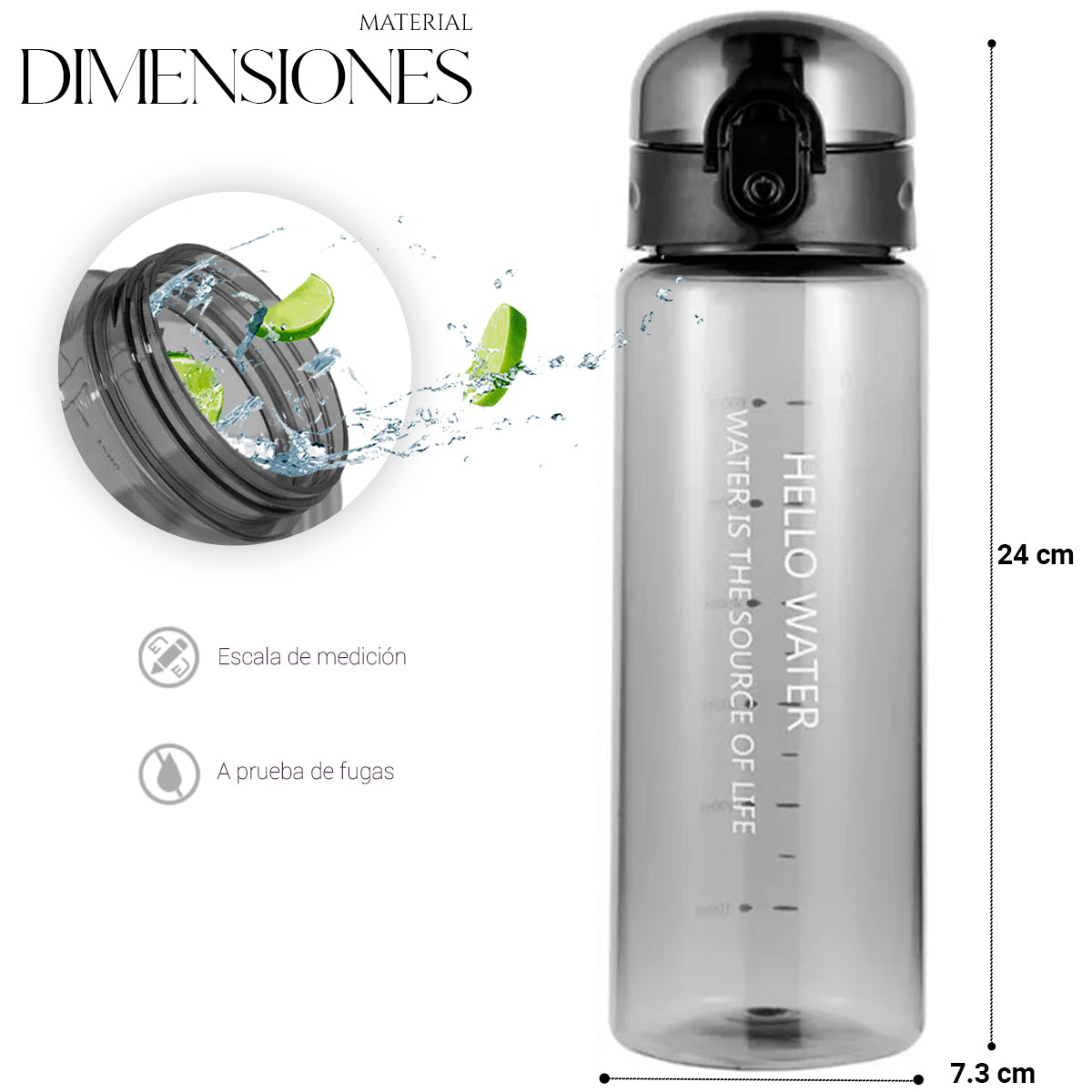 Botella De Agua Deportiva 780 Ml Gran Capacidad Gym