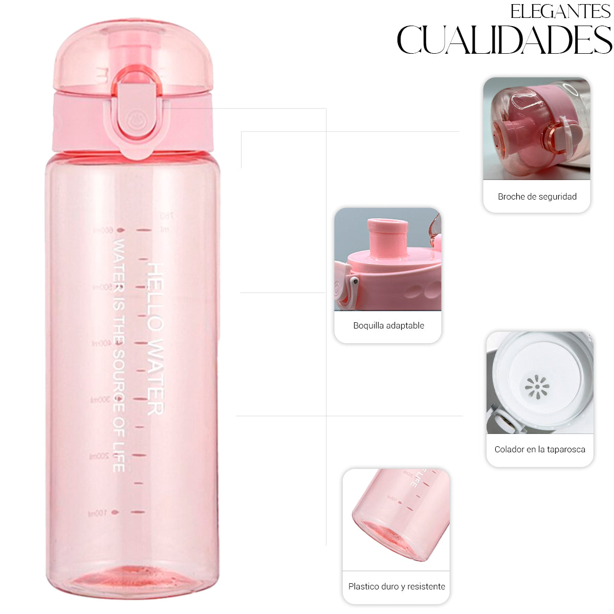 Botella De Agua Deportiva 780 Ml Gran Capacidad Gym