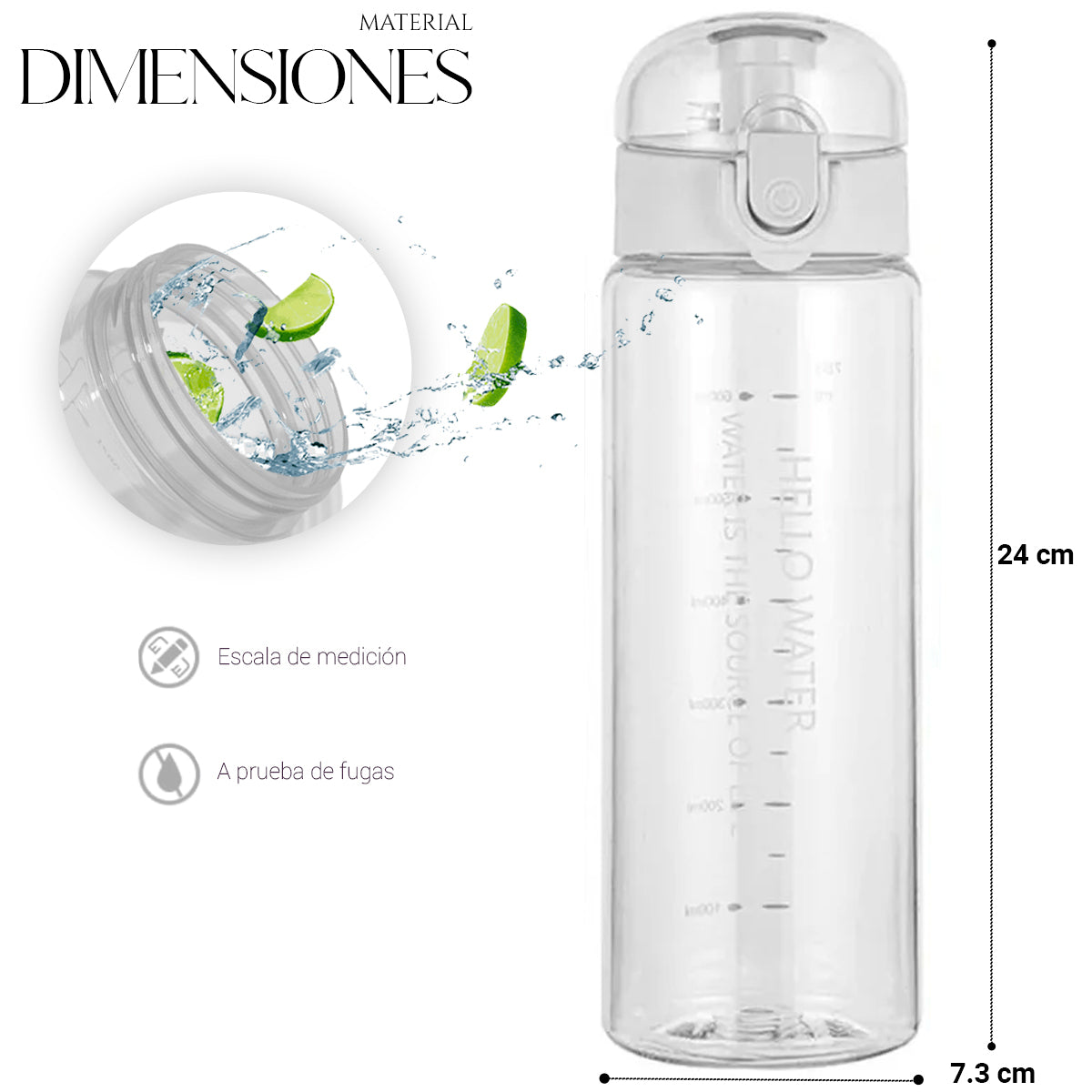 Botella De Agua Deportiva 780 Ml Gran Capacidad Gym
