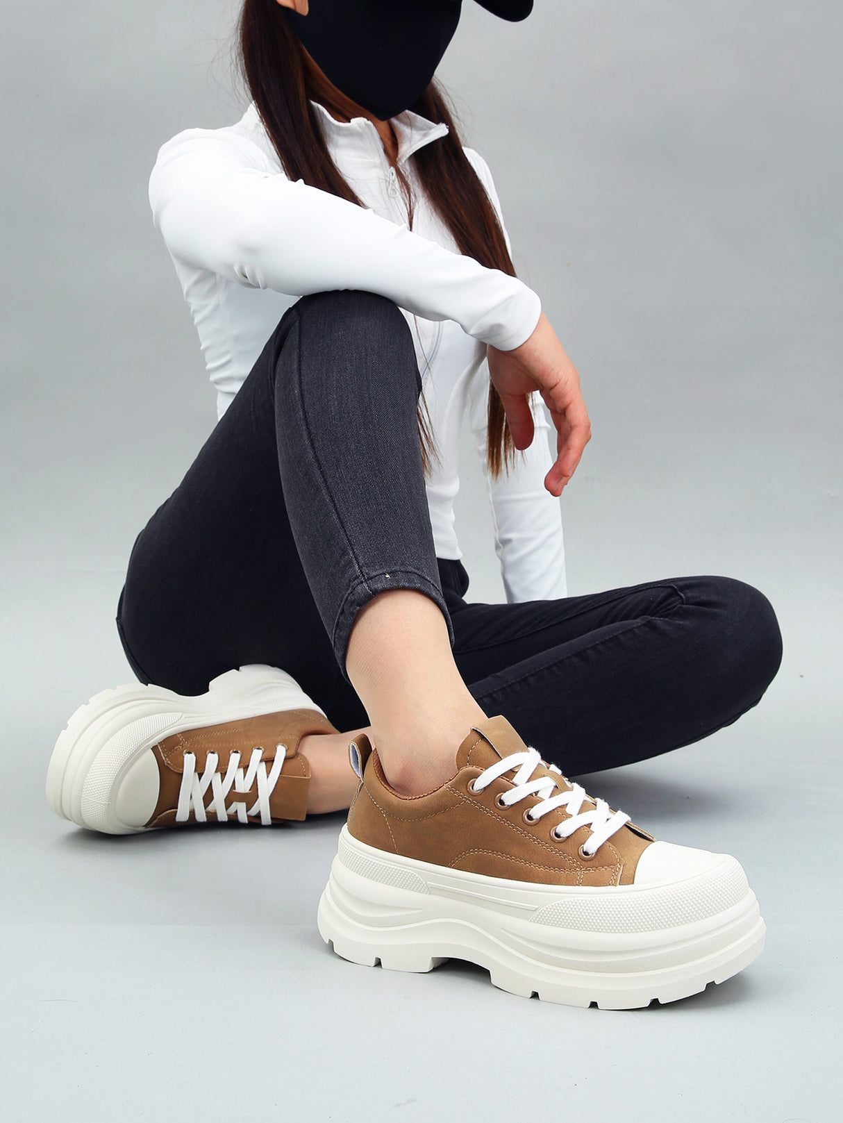Tenis Tipo Bota Casual Para Mujer Con Plataforma