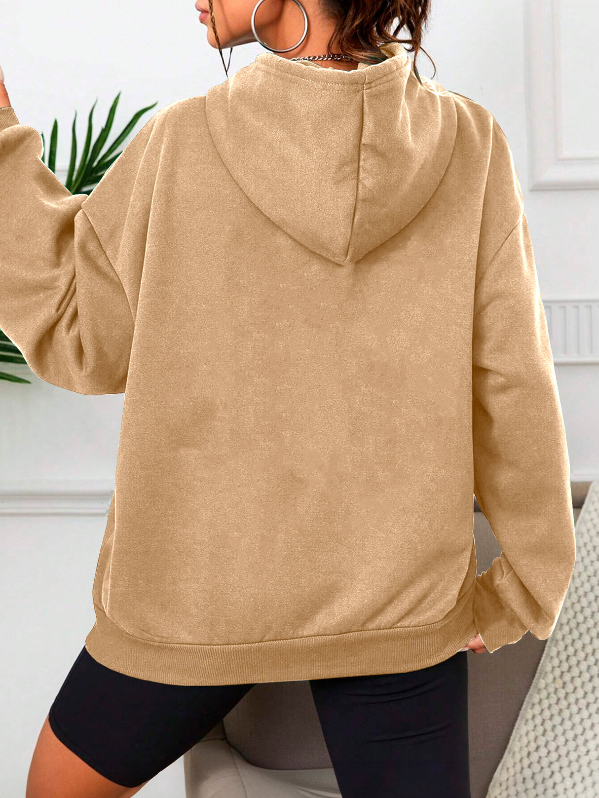 Sudadera con Capucha para Mujer Manga Larga Hoodie sin Cierre