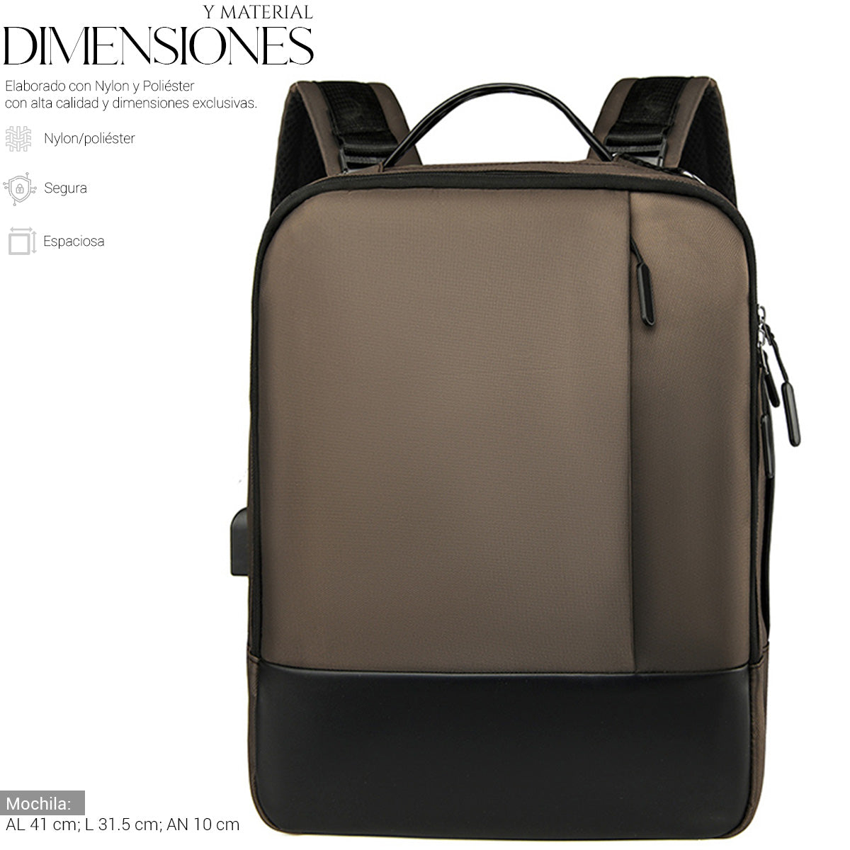 Mochila Backpack Con Puerto Usb