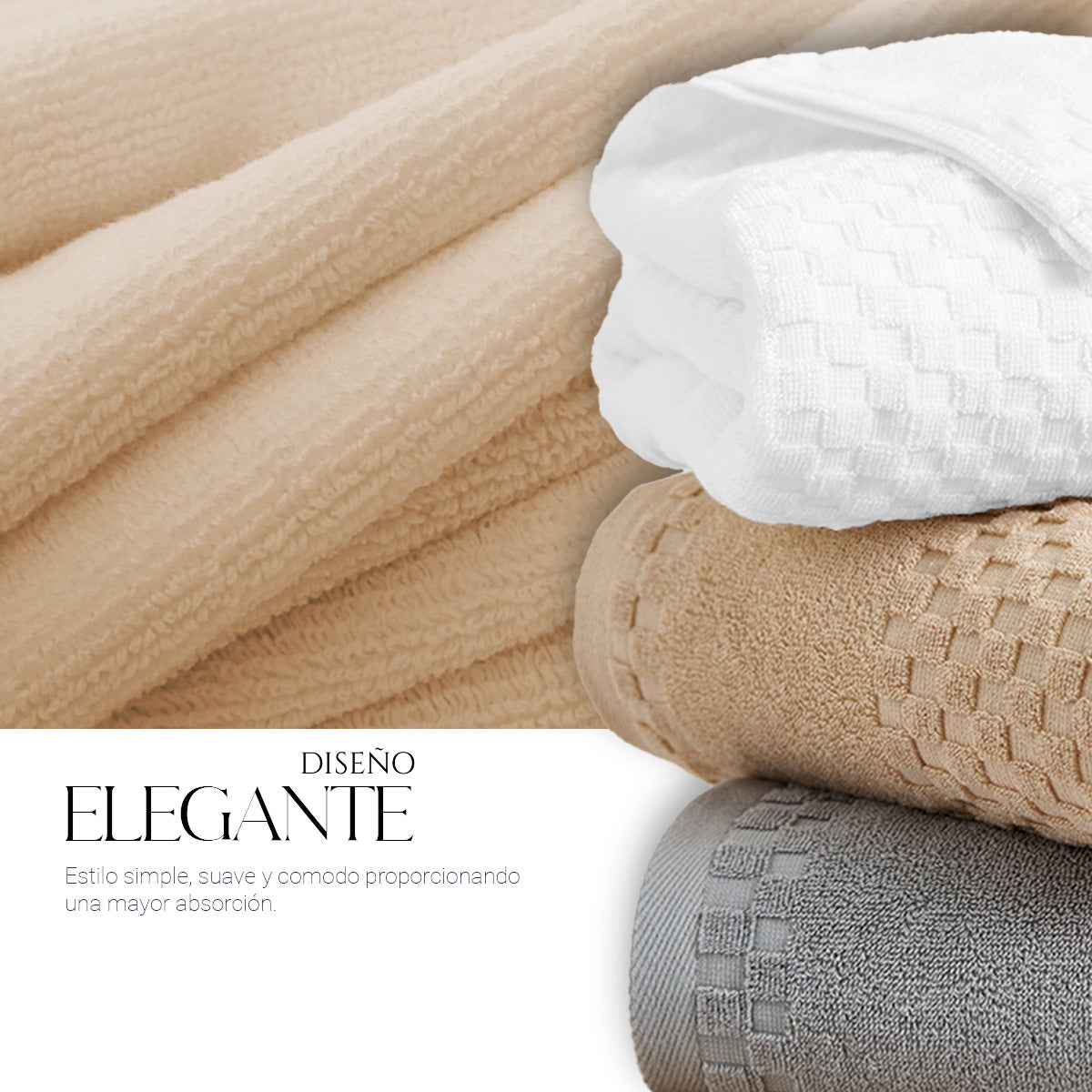 Toalla De Baño Grande Completo 100% Algodón Suave