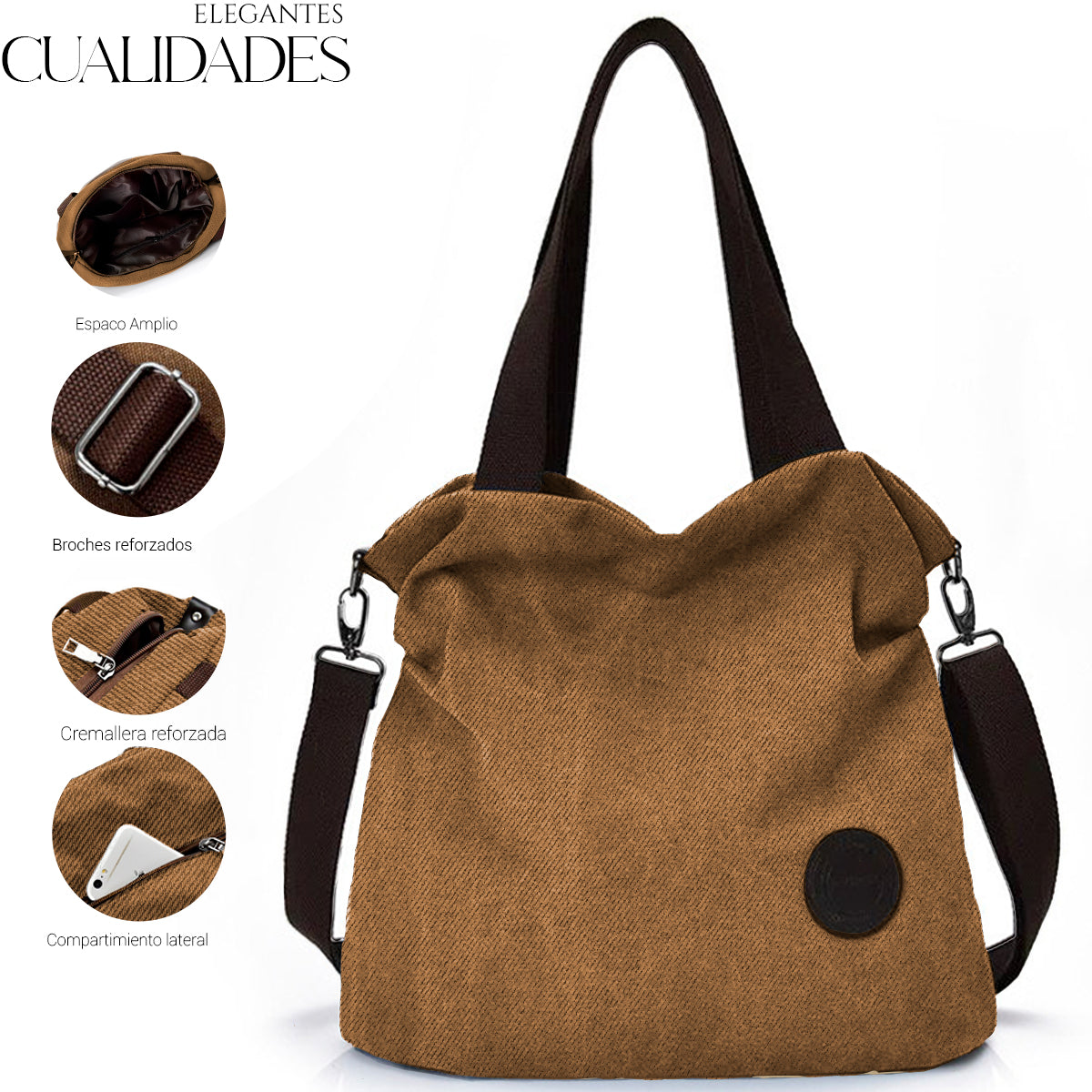 Bolso Tote Multifuncional Para Mujer Estilo Urbano De Moda