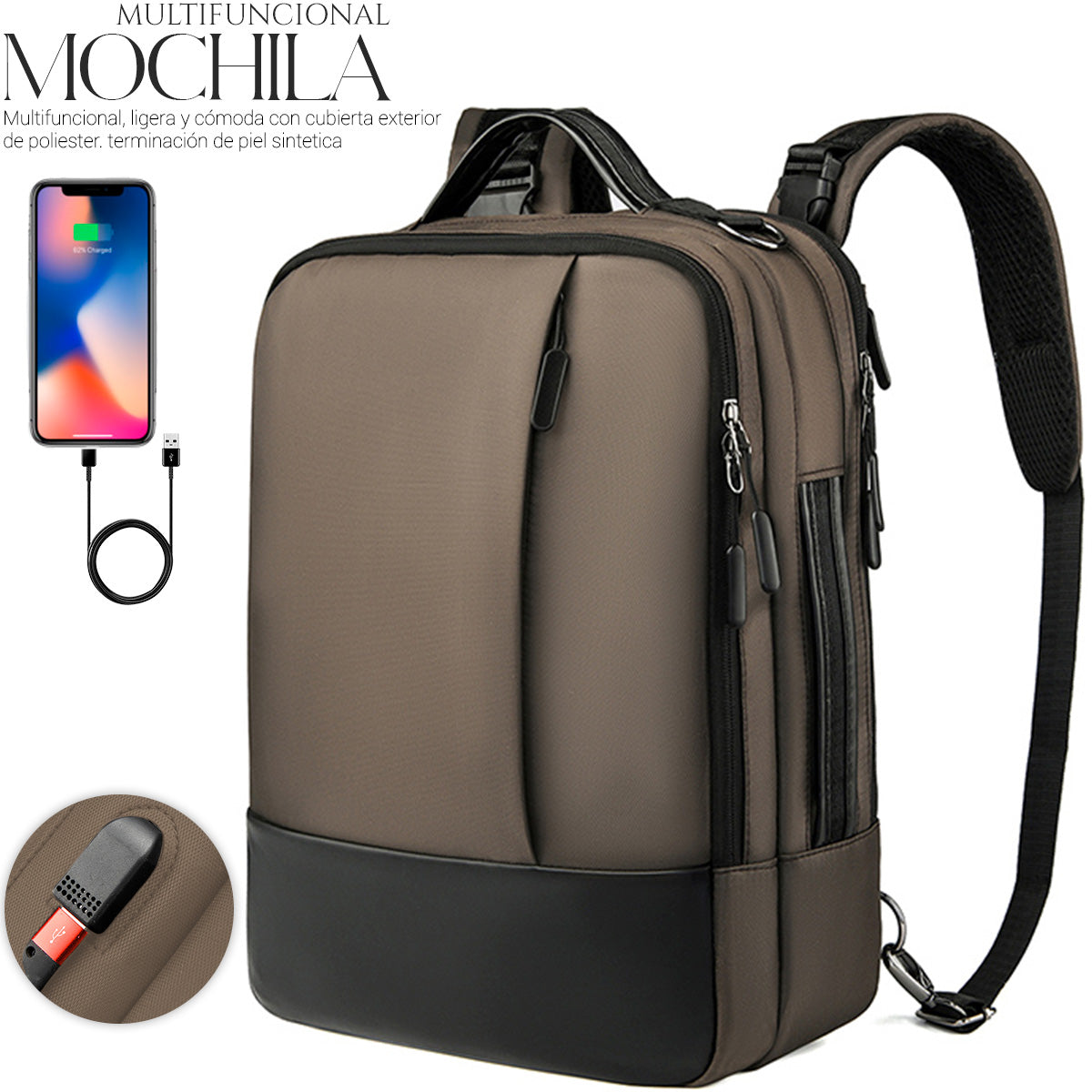 Mochila Backpack Con Puerto Usb