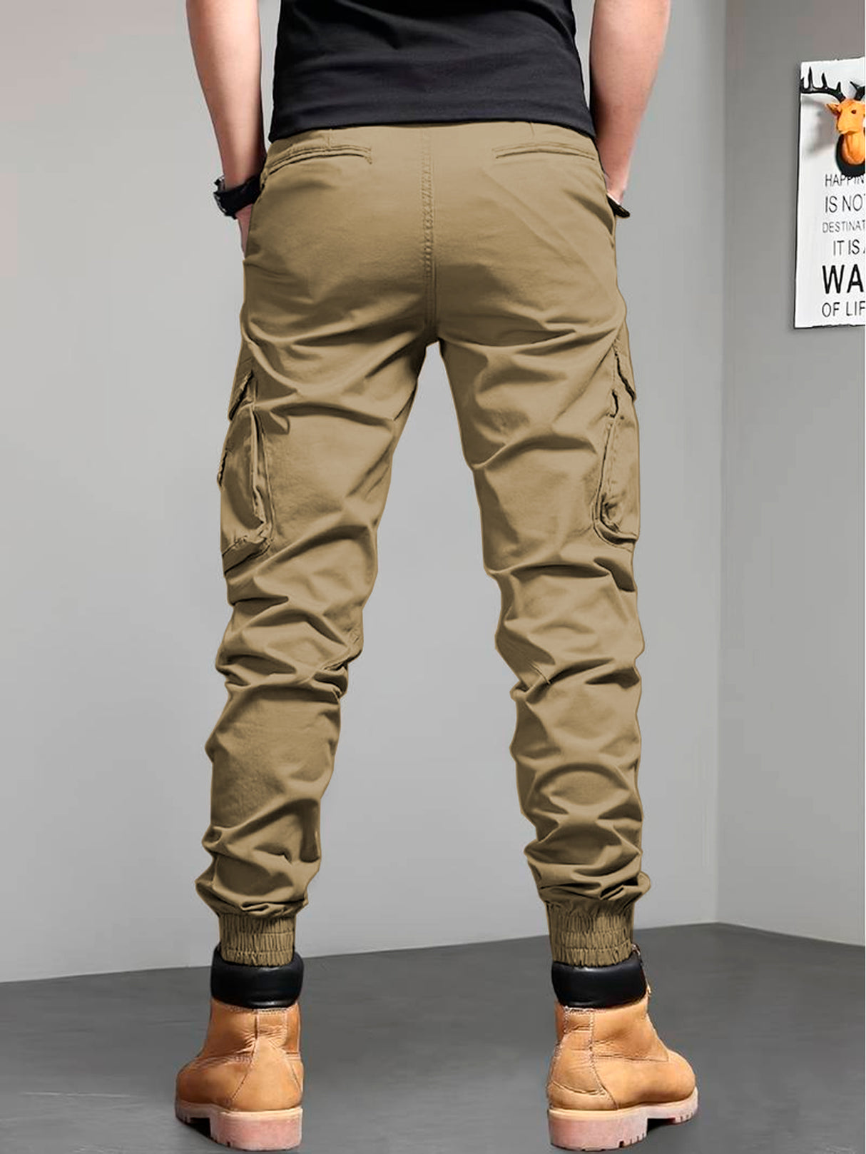 Pantalones Cargo Skinny para Hombre Pantalon tipo Cargo con Bolsas Laterales Mayoreo