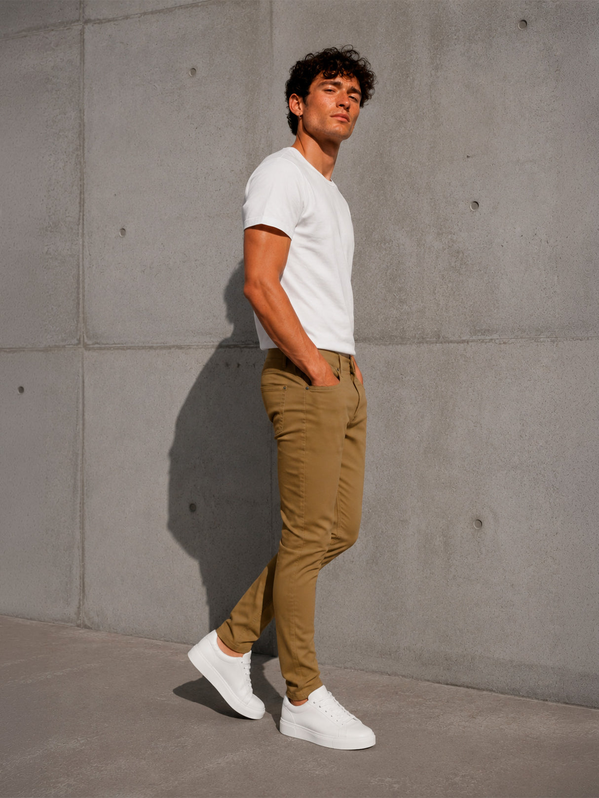Pantalón De Vestir Casual Hombre Skinny Slim Fit Gabardina