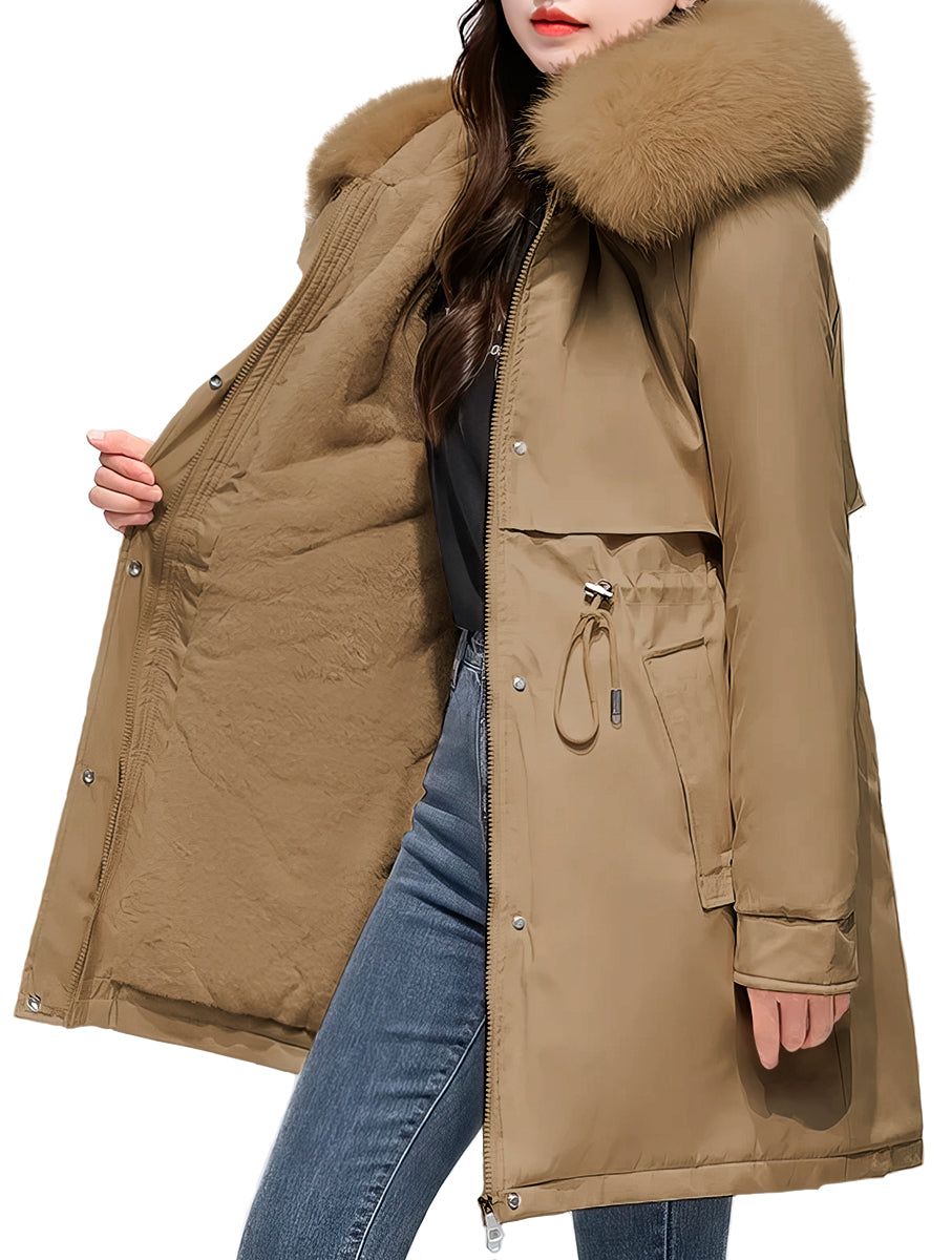 Chamarra Impermeable Ligera para Mujer Chaqueta De Invierno con Capucha Afelpada