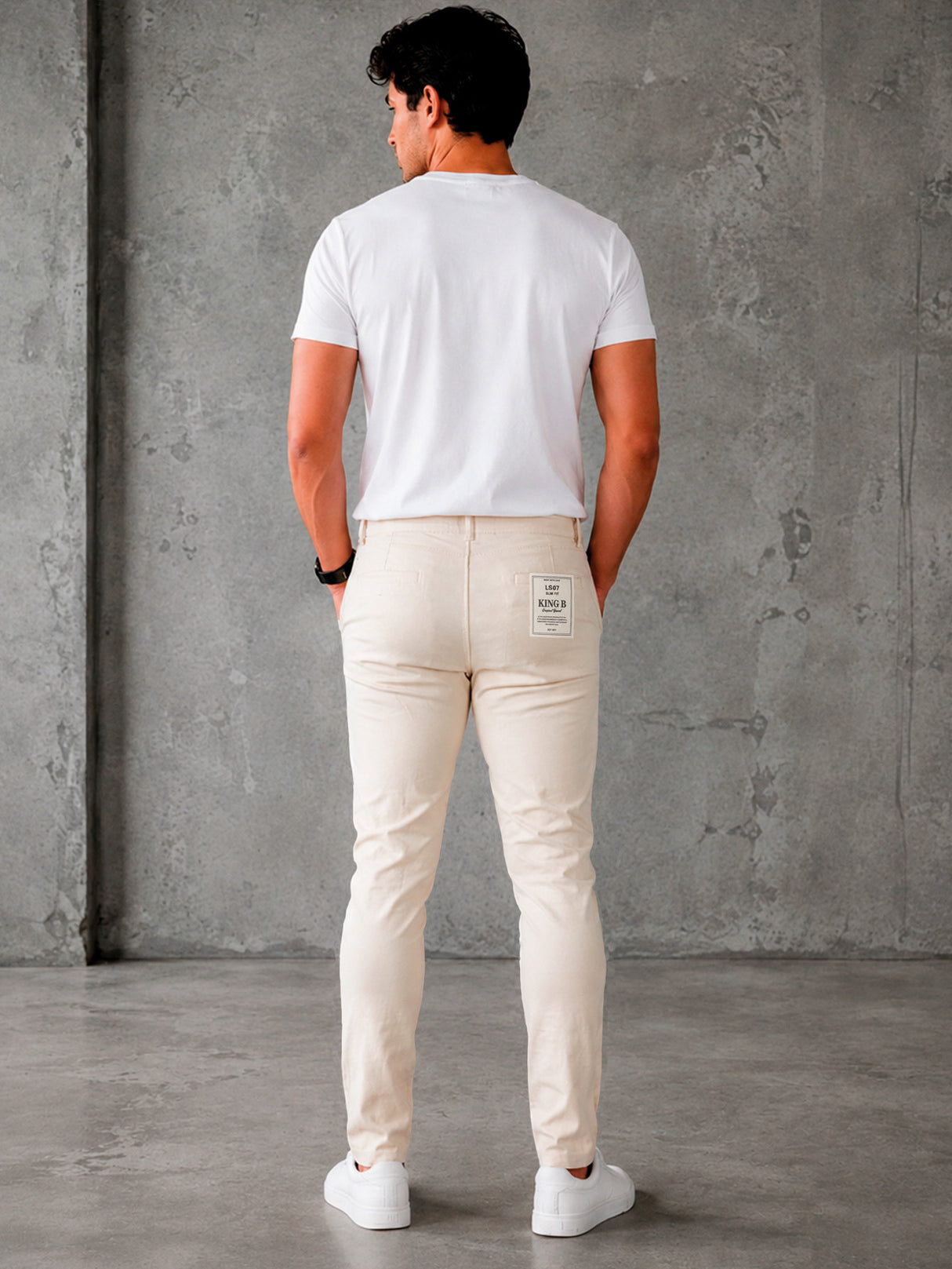 Pantalón De Vestir Casual Hombre Skinny Slim Fit Gabardina
