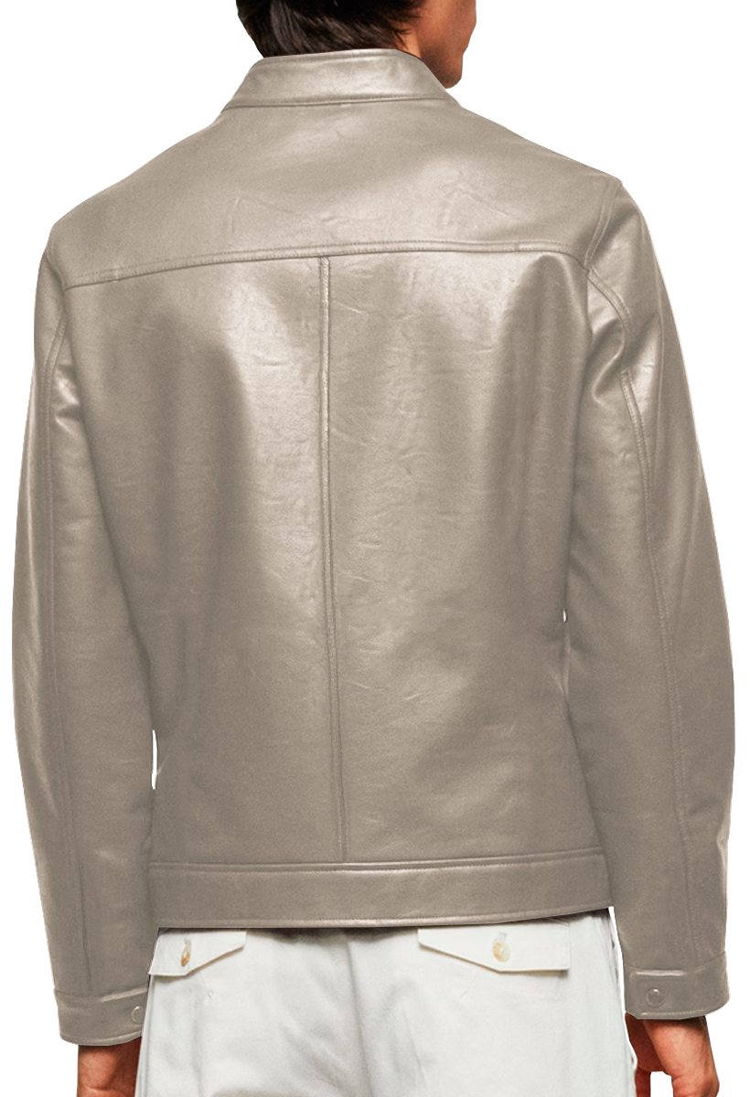 Chamarra Casual de Vinipiel Hombre Chaqueta Biker Impermeable Estilo Urbano