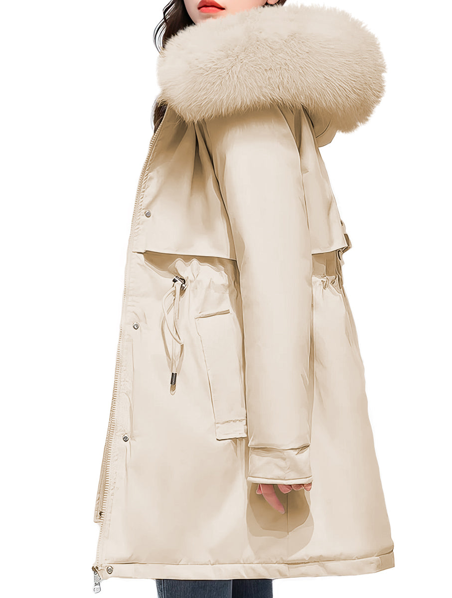 Chamarra Impermeable Ligera para Mujer Chaqueta De Invierno con Capucha Afelpada