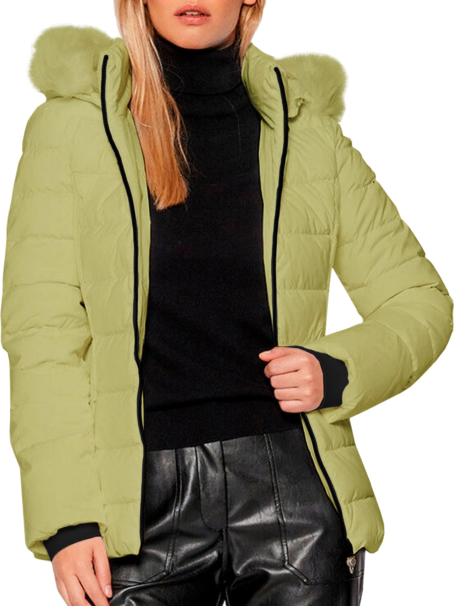 Chamarra Para Mujer Repelente Termico Con Gorro Desmontable