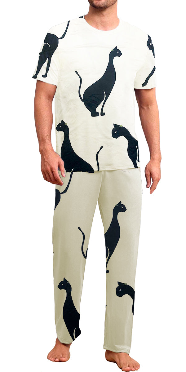 Conjunto de Pijama Para Hombre Elegante Camisa Pantalon Comodo para Dormir