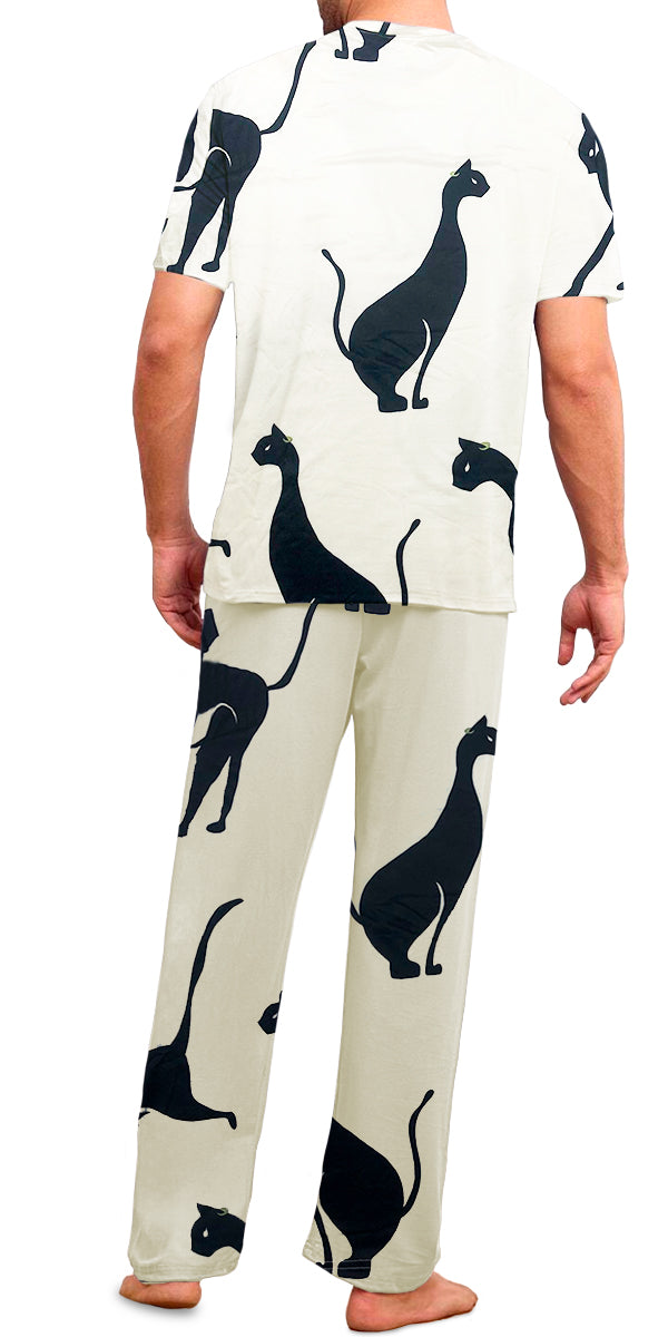 Conjunto de Pijama Para Hombre Elegante Camisa Pantalon Comodo para Dormir