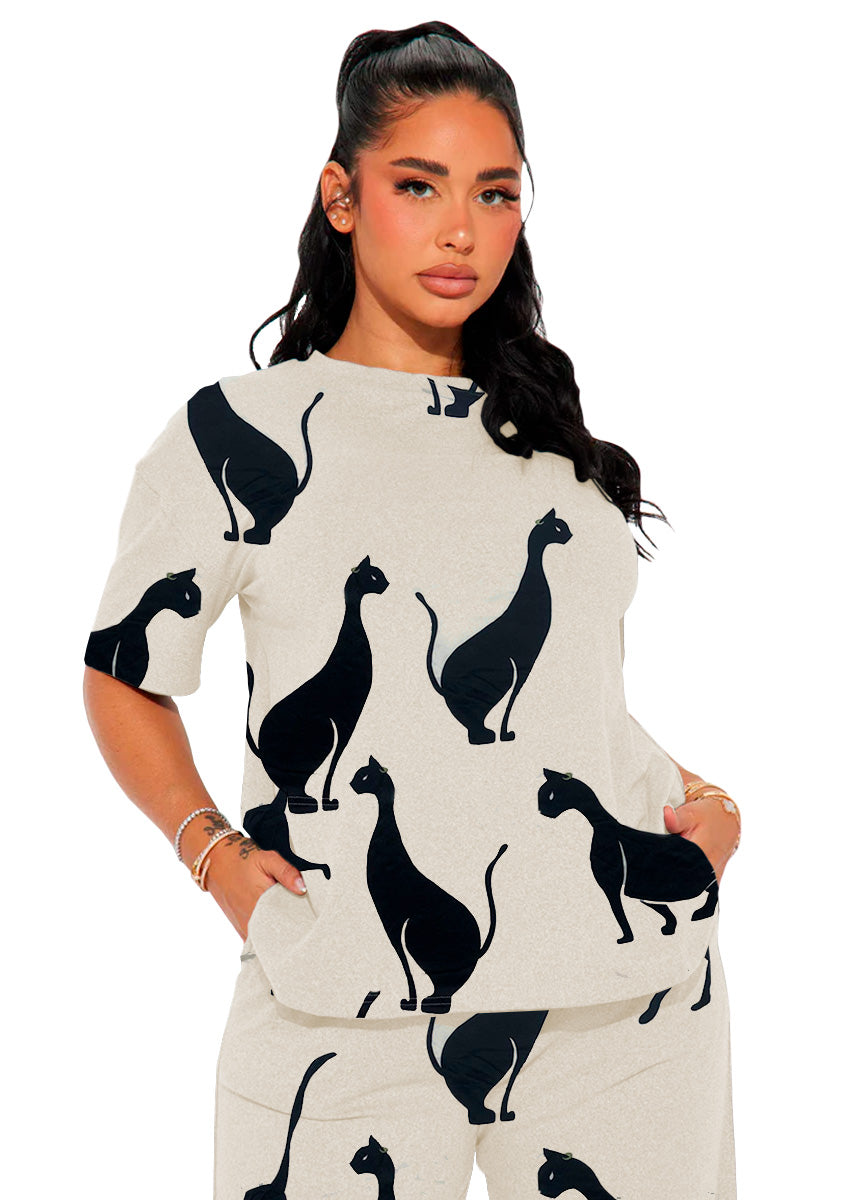 Set de Pijama para Mujer Conjunto Elegante Camisa Pantalon Suave para Descanso