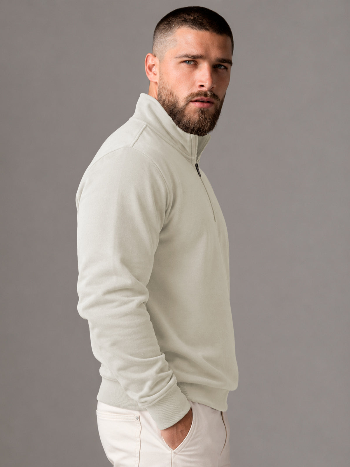 Sudadera Para Hombre Con Media Cierro en Cuello