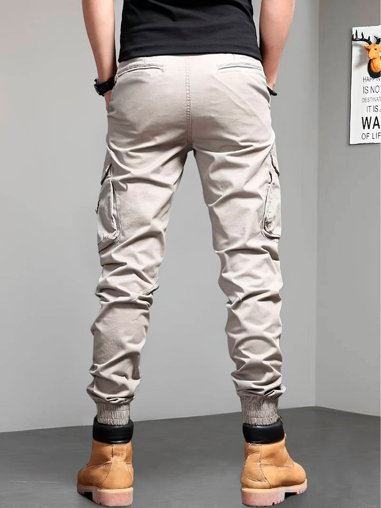 Pantalones Cargo Skinny para Hombre Pantalon tipo Cargo con Bolsas Laterales Mayoreo