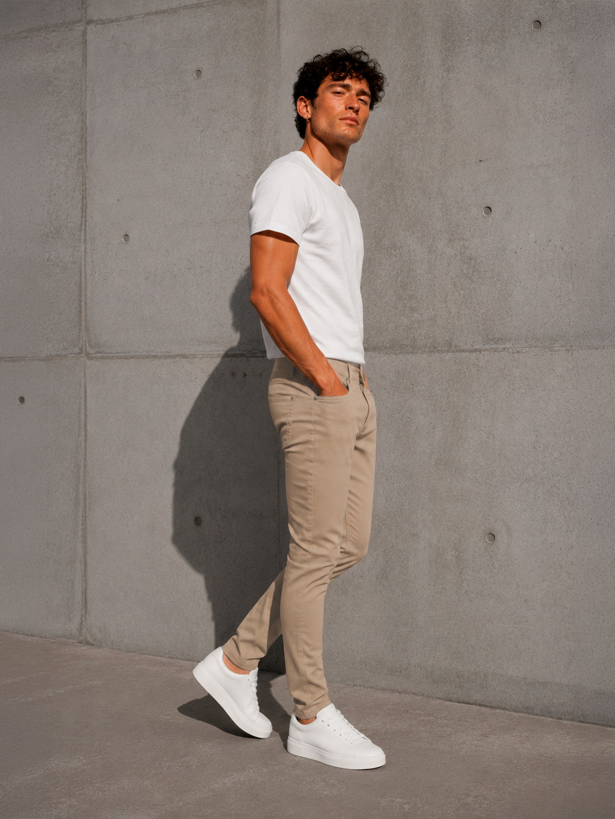 Pantalón De Vestir Casual Hombre Skinny Slim Fit Gabardina