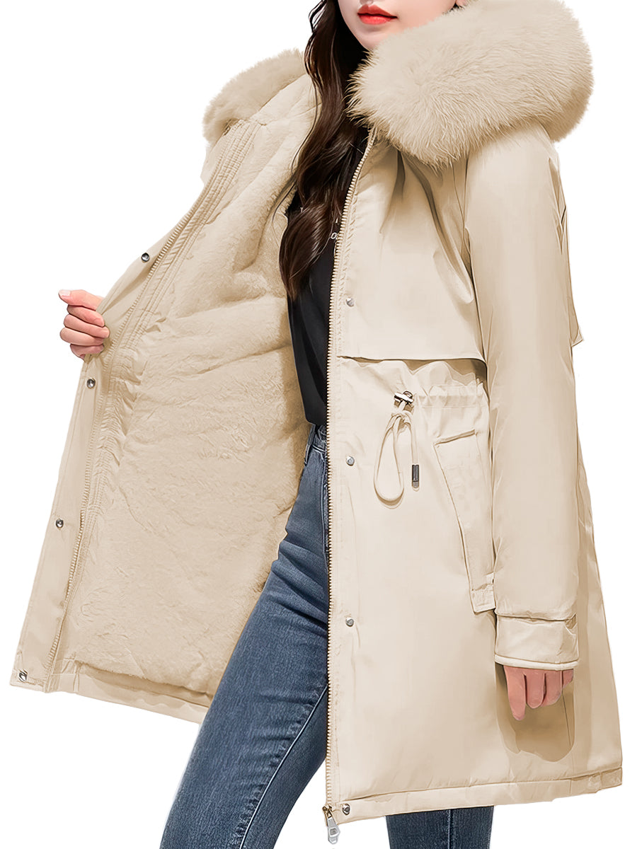 Chamarra Impermeable Ligera para Mujer Chaqueta De Invierno con Capucha Afelpada