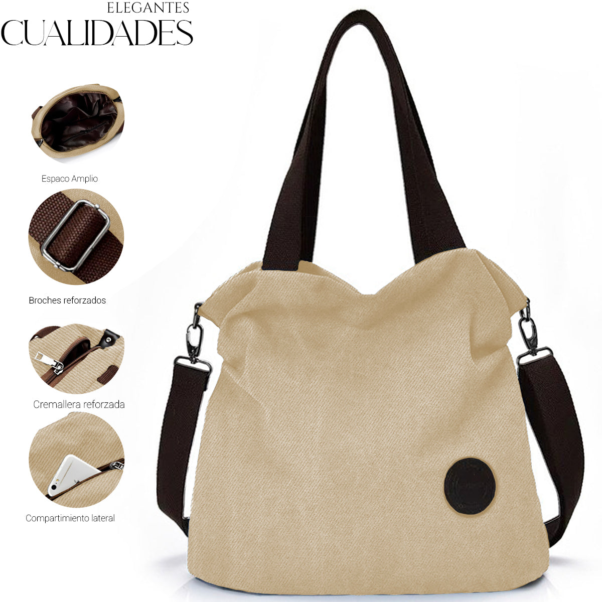 Bolso Tote Multifuncional Para Mujer Estilo Urbano De Moda