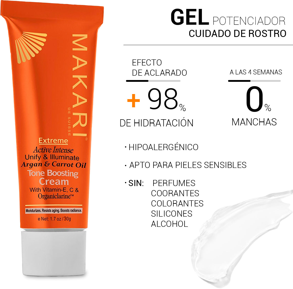 Gel Potenciador Del Tono Extreme Argan Aceite De Zanahoria