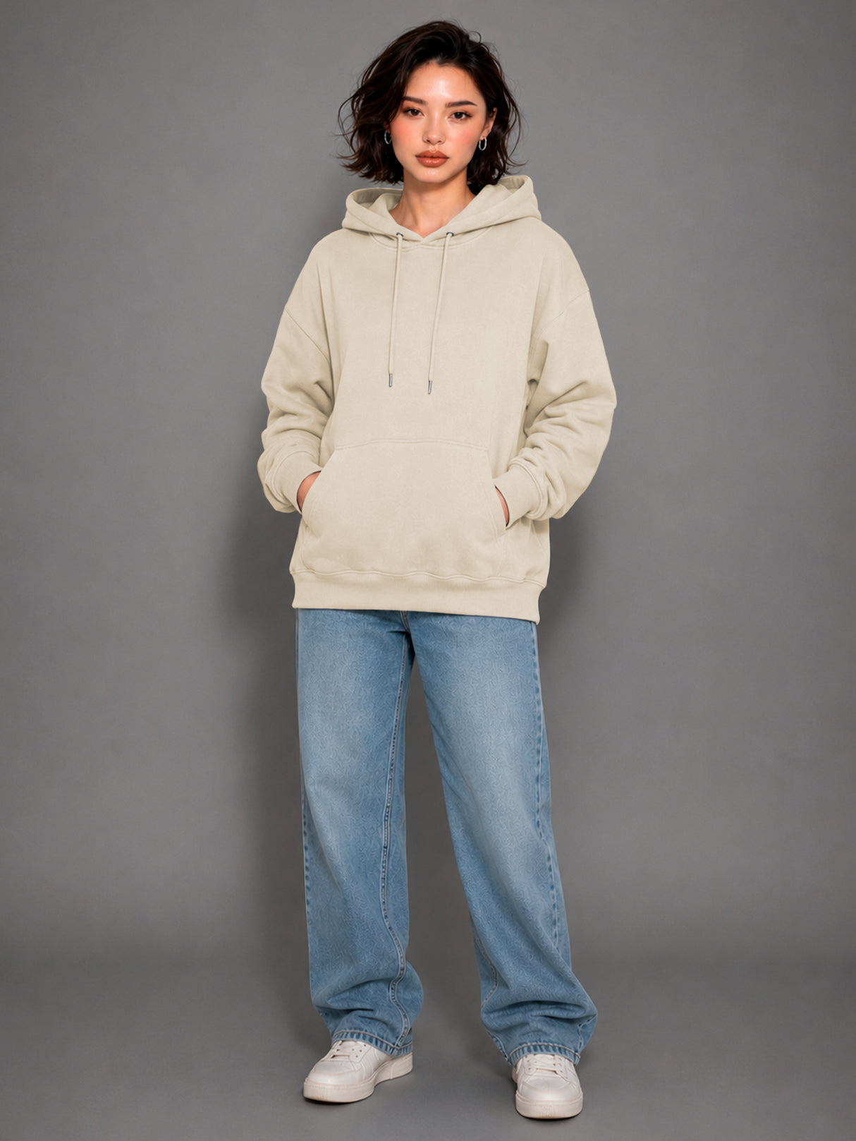 Sudadera con Capucha para Mujer Manga Larga Hoodie sin Cierre