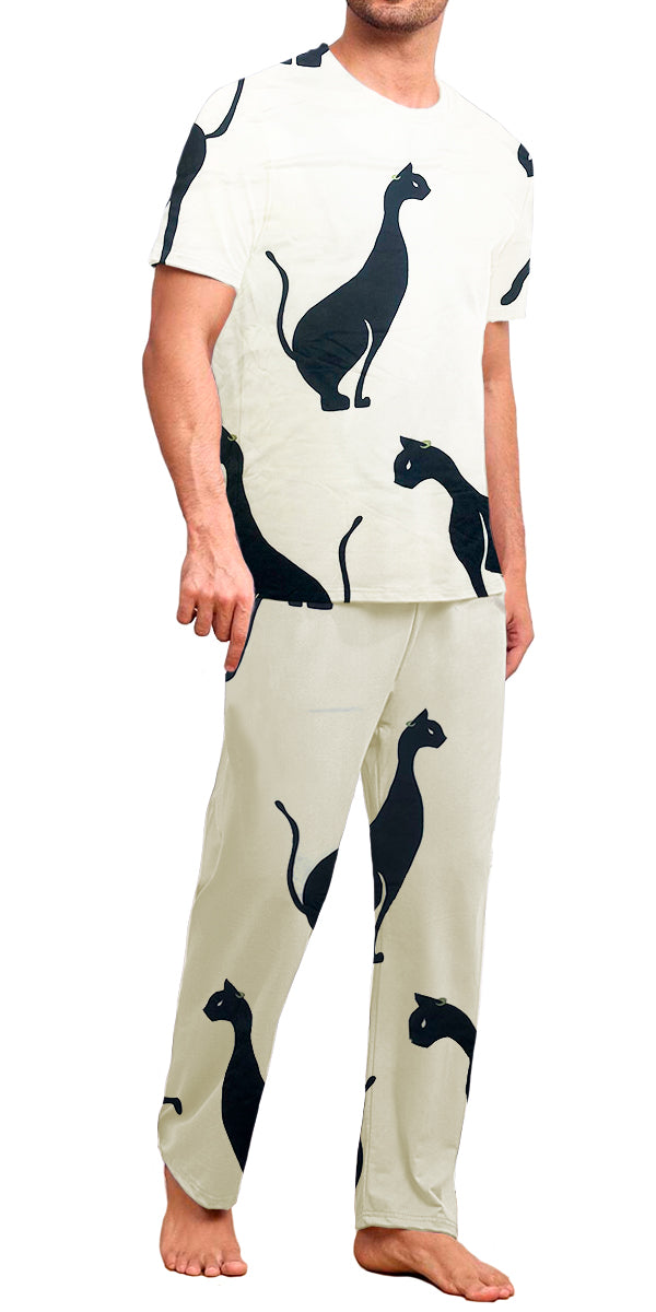 Conjunto de Pijama Para Hombre Elegante Camisa Pantalon Comodo para Dormir