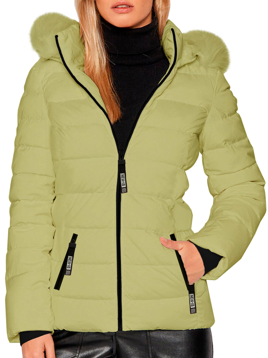 Chamarra Para Mujer Repelente Termico Con Gorro Desmontable