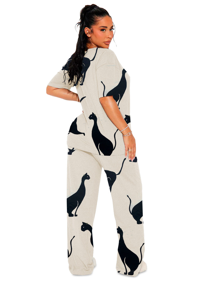 Set de Pijama para Mujer Conjunto Elegante Camisa Pantalon Suave para Descanso