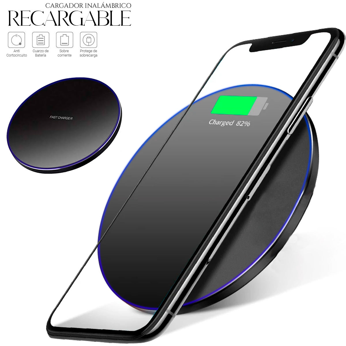 Cargador Inalámbrico Para iPhone Samsung Huawei