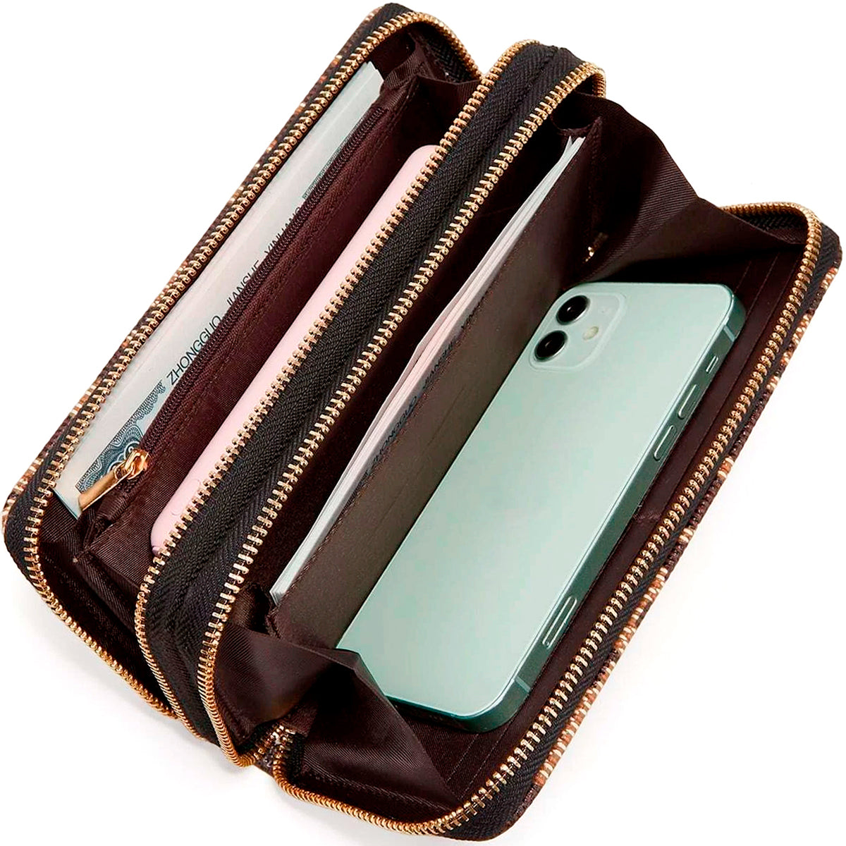 Cartera Monedero Larga De Cuero Lujo Dama Billetera Elegante