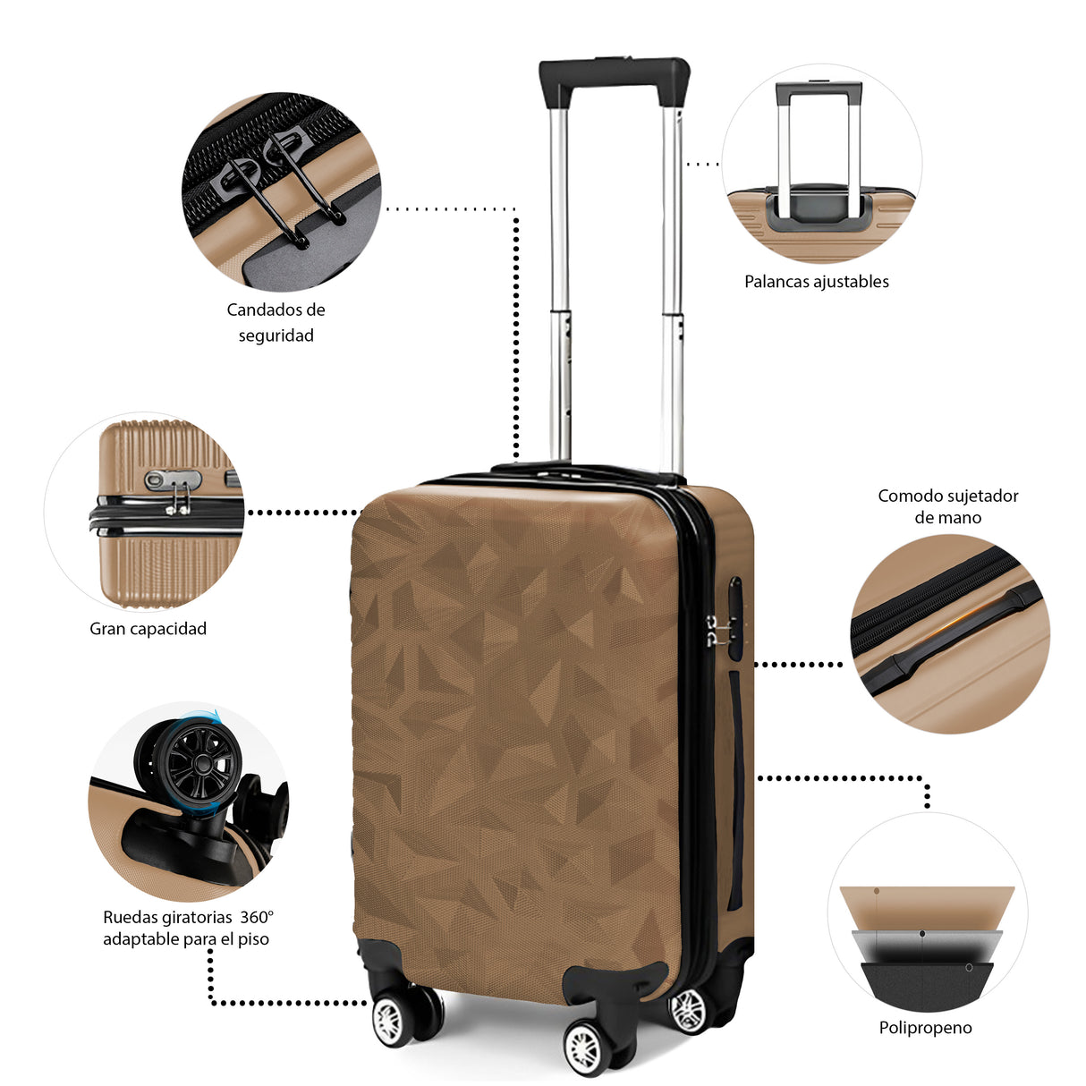 Maleta De Viaje De Mano A Bordo 20 Con Candado De Seguridad