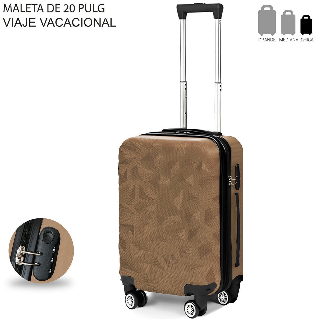 Maleta De Viaje De Mano A Bordo 20 Con Candado De Seguridad