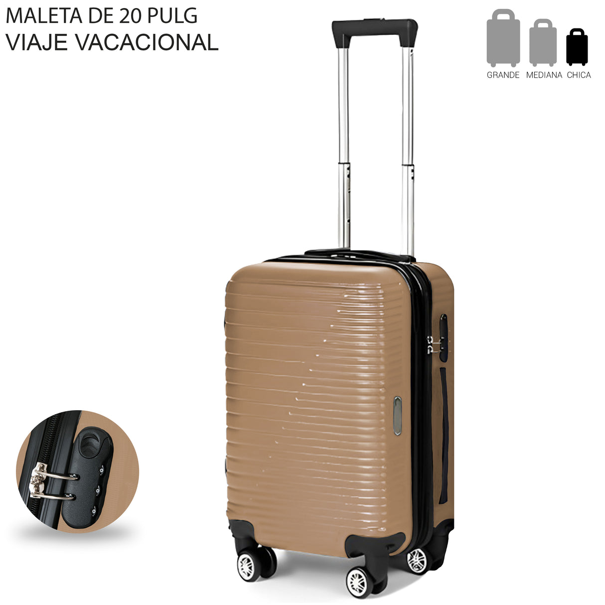 Maleta de Viaje de Mano A Bordo Con Candado De Seguridad