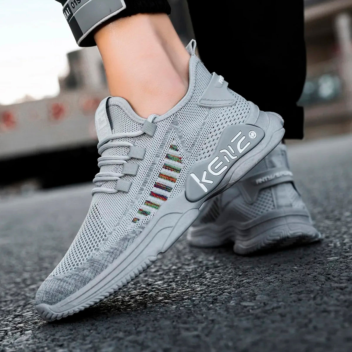 Tenis casuales para hombre con punta cómodo para el uso diario Zapatilla con suela antideslizante cómodo para el uso Transpirable Y Absorción- Para Correr, Ejercicio