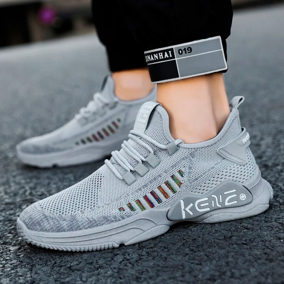 Tenis casuales para hombre con punta cómodo para el uso diario Zapatilla con suela antideslizante cómodo para el uso Transpirable Y Absorción- Para Correr, Ejercicio