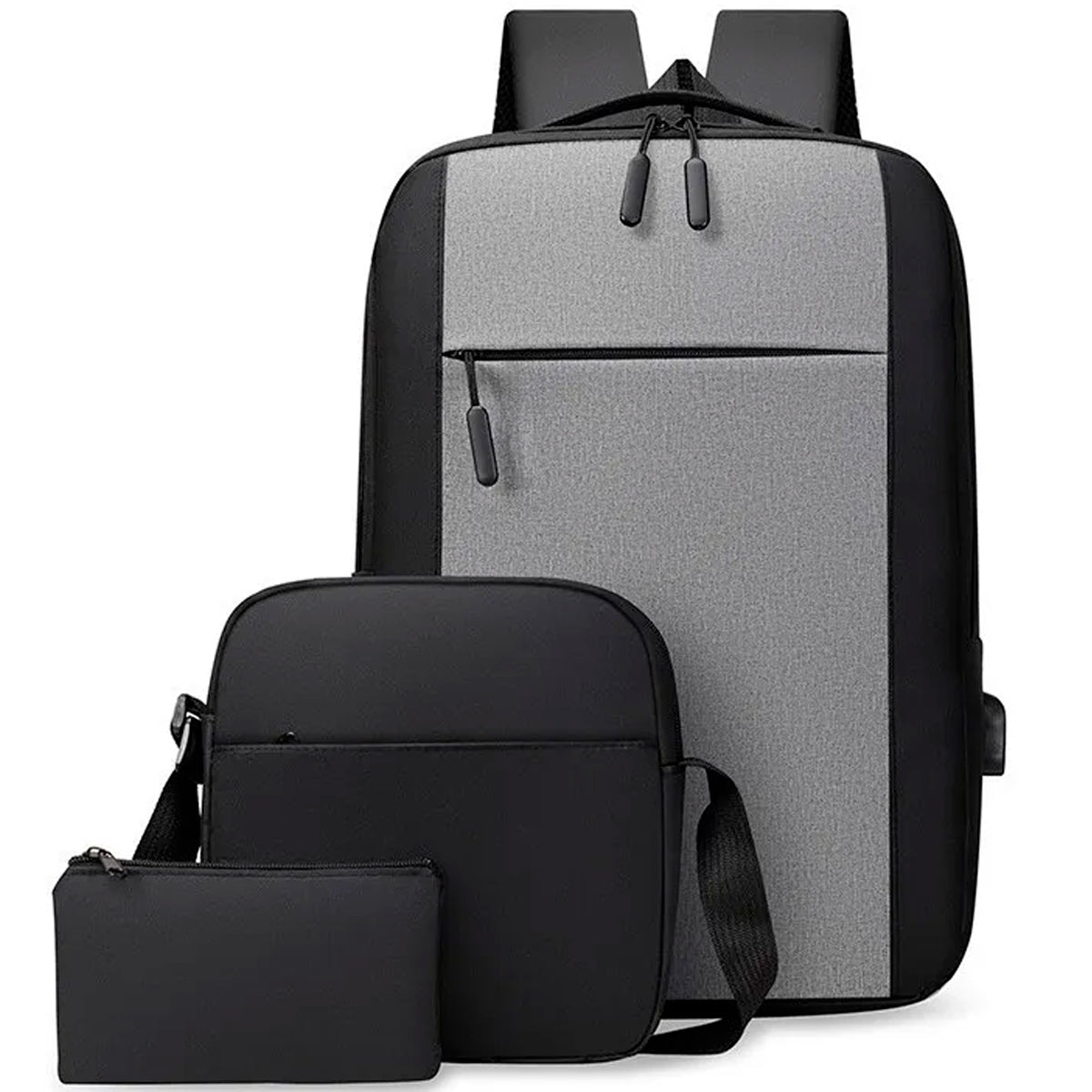 Set Mochila Backpack Con Puerto Usb (3pzas)