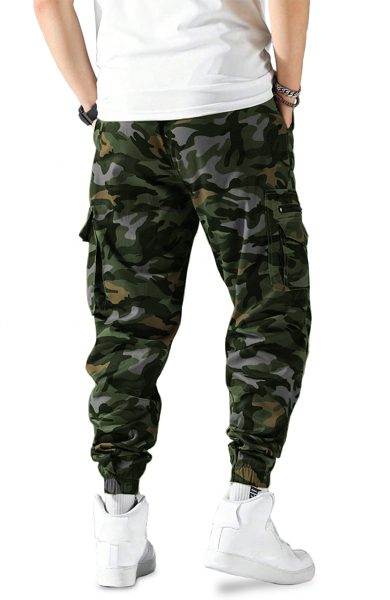 Pantalón Cargo para Hombre Pantalon con Camuflaje Bolsas Laterales Multi-Bolsillos Tacticos