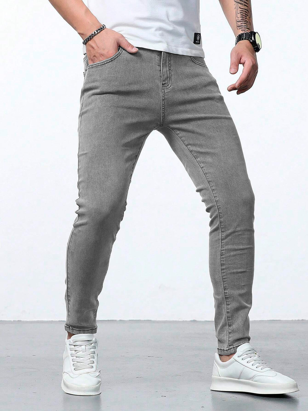 Jeans Ajustados Skinny Fit Pantalón para Hombre de Mezclilla Slim Estilo Urbano Transpirable Mayoreo