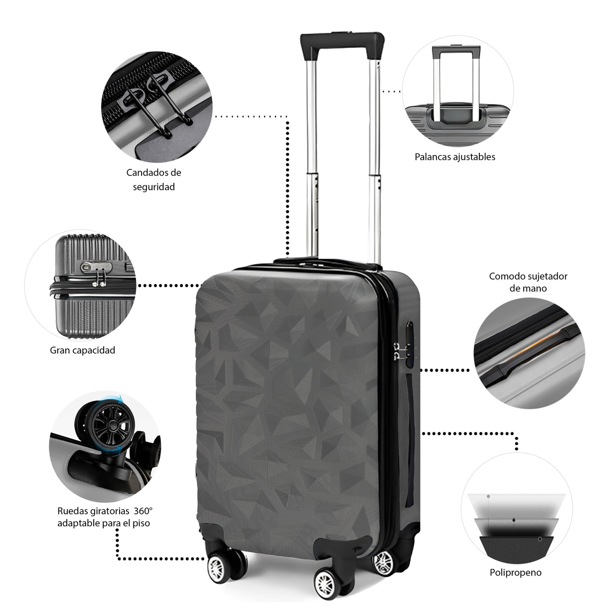 Maleta De Viaje De Mano A Bordo 20 Con Candado De Seguridad