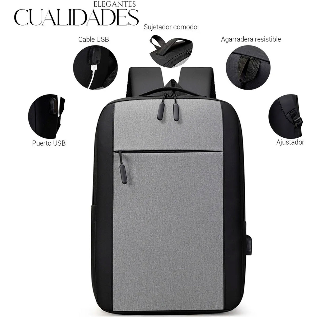 Set Mochila Backpack Con Puerto Usb (3pzas)